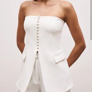 Elegant White Strapless Jumpsuit